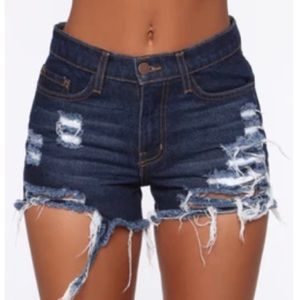 Distressed Denim Shorts